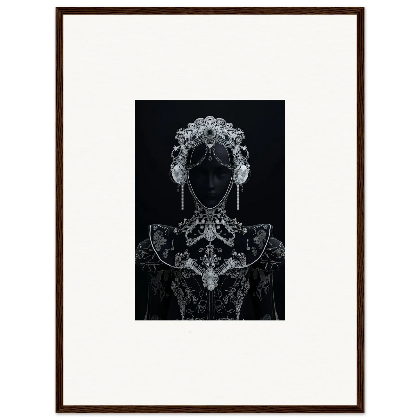 Dark silhouette with lace patterns and a headdress for Domino Ether special edition art™