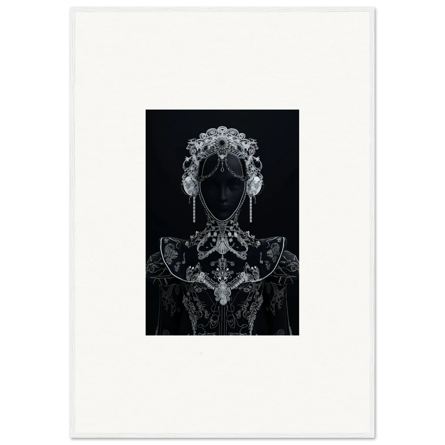 Black and white silhouette with ornate patterns for Domino Ether special edition art™