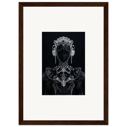 Dark silhouette with lace patterns in Victorian style for Domino Ether premium framed wall