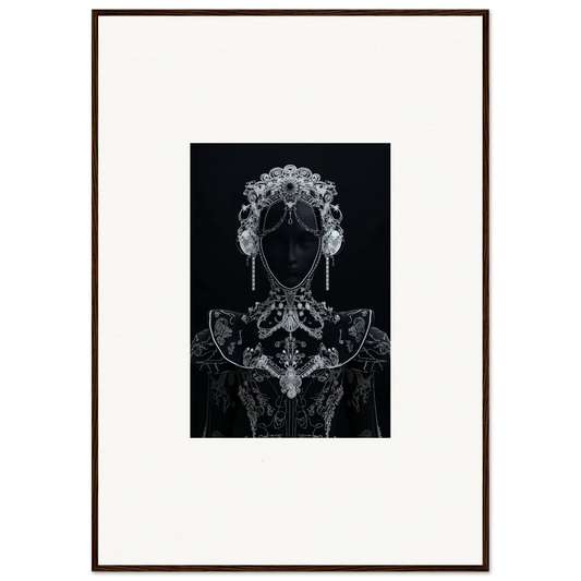 Ornate silhouette with lace patterns and decorative headpiece from Domino Ether special edition art™