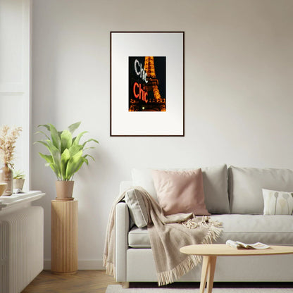 Framed wall art of the Eiffel Tower perfect for stylish room decoration in Double Lisp