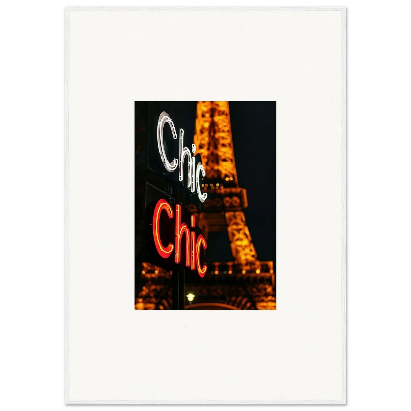 Chic neon sign wall art with the Eiffel Tower, perfect for room decoration