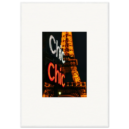 Chic neon sign wall art with the Eiffel Tower, perfect for room decoration