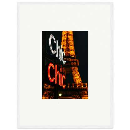 Chic neon sign with Eiffel Tower, perfect for room decoration or wall art vibes