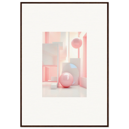 Framed canvas print of soft pink geometric shapes for stylish room decoration