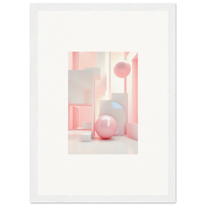 Pink balloon among soft pastel shapes, perfect for Dream-Banquet Pink wall art