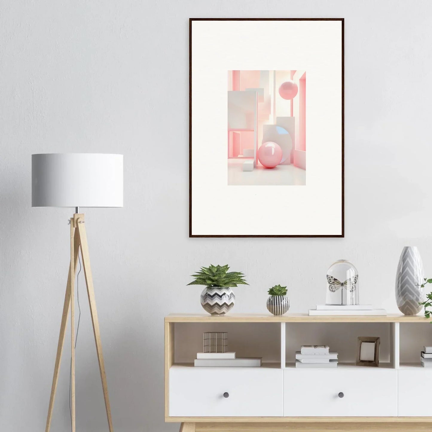 Pastel-colored geometric wall art canvas print for trendy room decoration