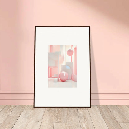 Framed Dream-Banquet Pink canvas print wall art with soft pink and blue geometric shapes