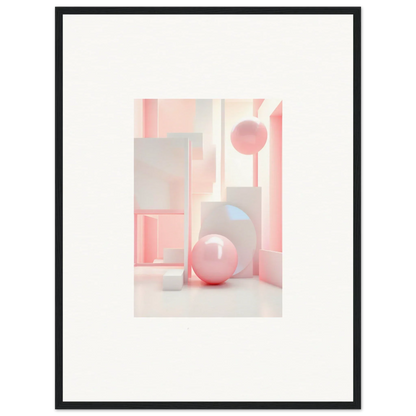 Framed Dream-Banquet Pink wall art with soft pink geometric shapes for stylish room decoration