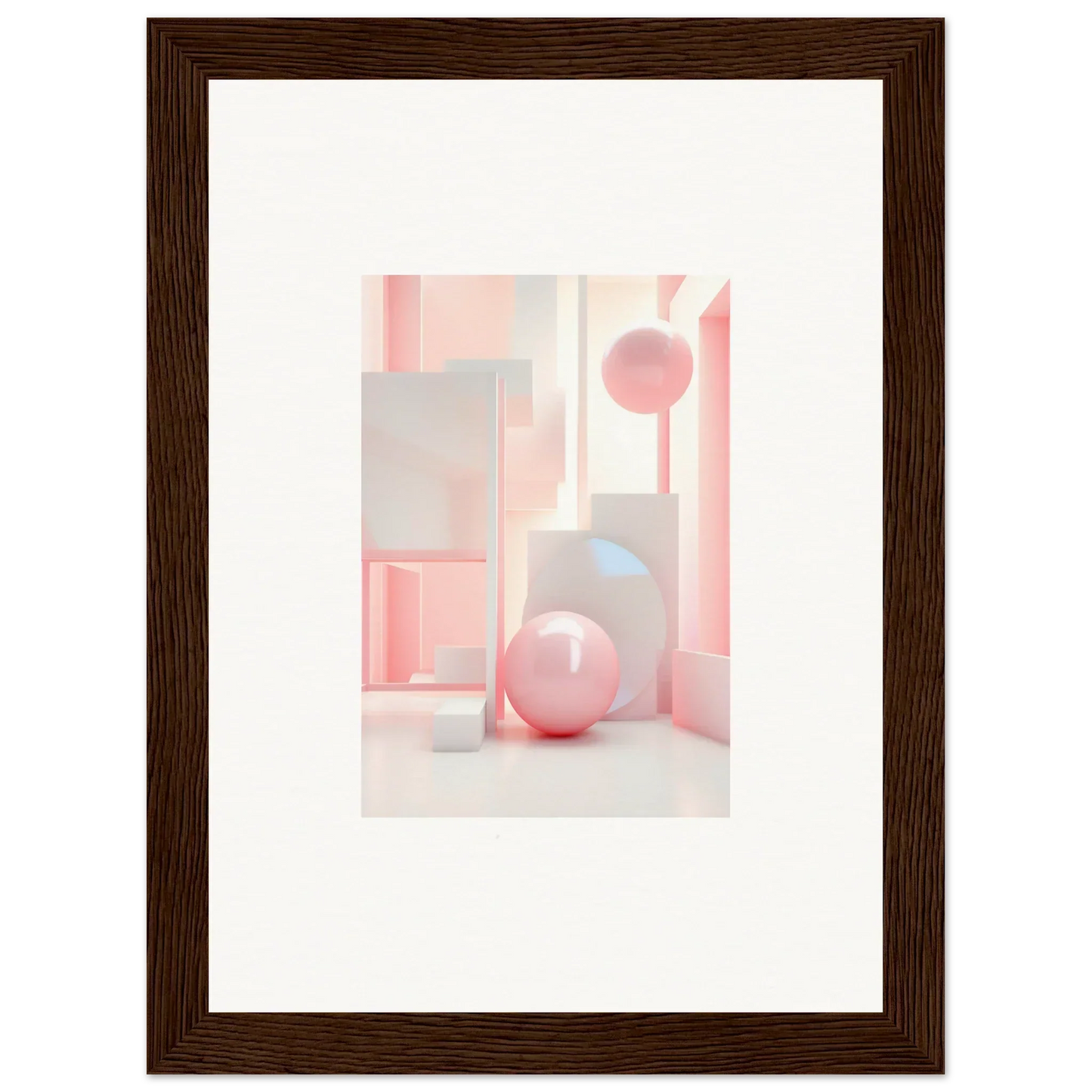 Framed abstract canvas print ’Dream-Banquet Pink’ for stylish room decoration