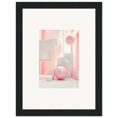 Framed abstract wall art with soft pink shapes, perfect for room decoration or canvas print