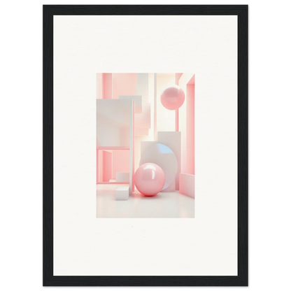 Framed abstract wall art Dream-Banquet Pink with soft pink geometric shapes for room decoration