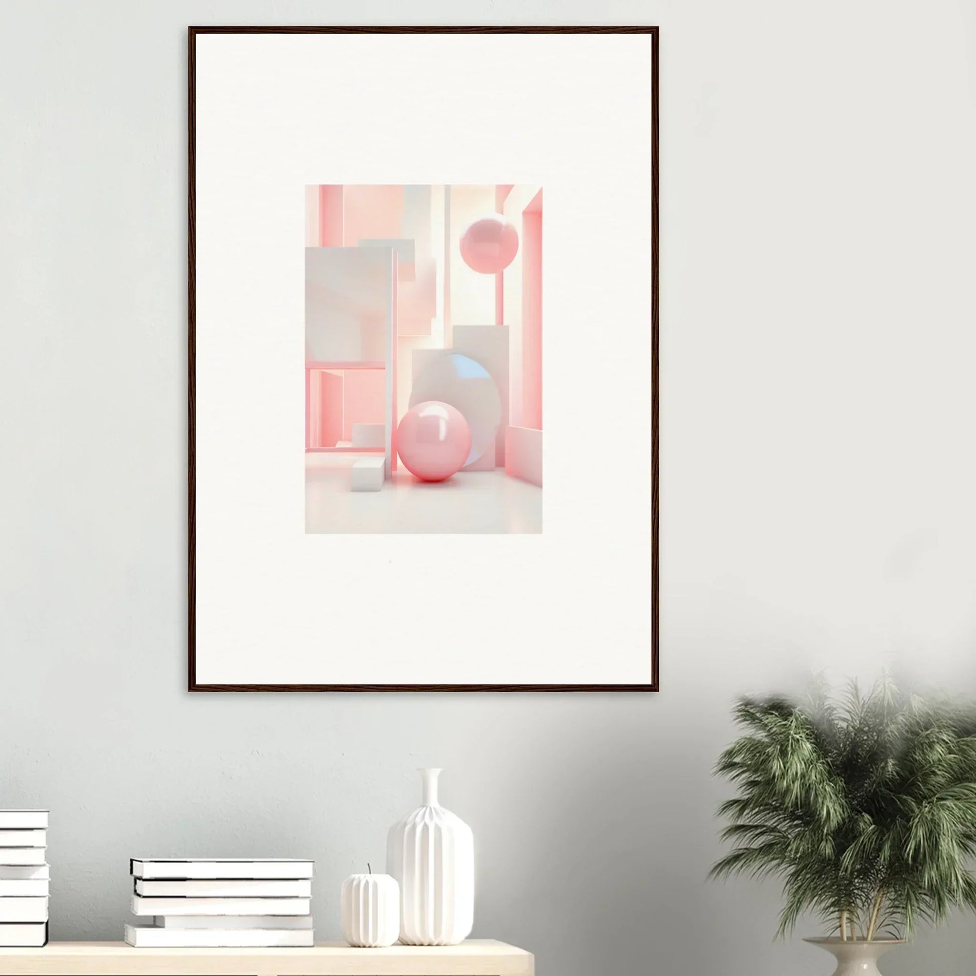 Framed abstract canvas print Dream-Banquet Pink for stylish room decoration