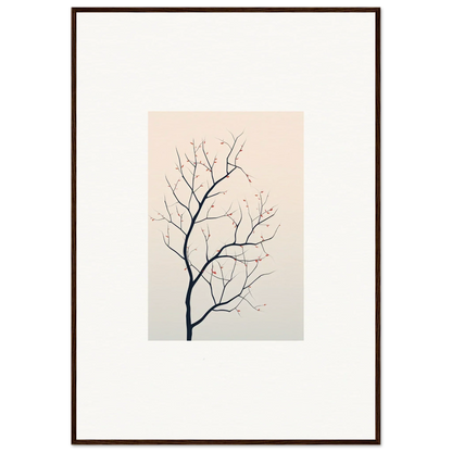 Minimalist canvas print of a bare tree branch, perfect for silent renewal room decoration