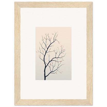 Framed canvas print of a bare tree branch for silent renewal room decoration