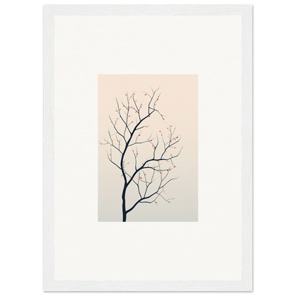 Delicate tree branch with twigs for a Silent Renewal canvas print, perfect room decoration