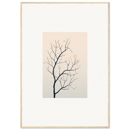 Delicate tree branch with bare twigs for a silent renewal canvas print decor