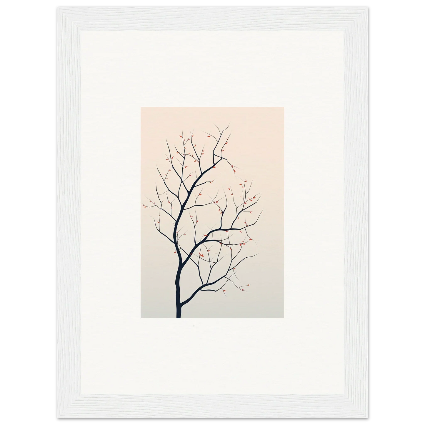 Delicate tree branch with bare twigs, perfect for Silent Renewal canvas print room decoration