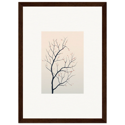 Delicate tree branch with bare twigs for a peaceful Silent Renewal canvas print