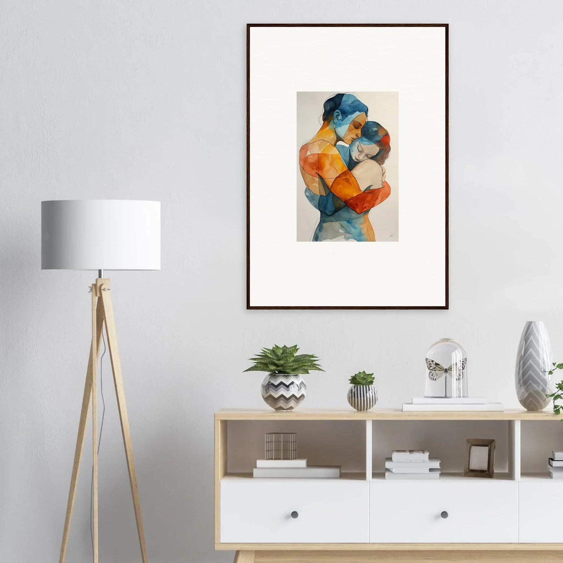 Vibrant canvas print of Touchpoint Ballerina in a loving embrace for room decoration