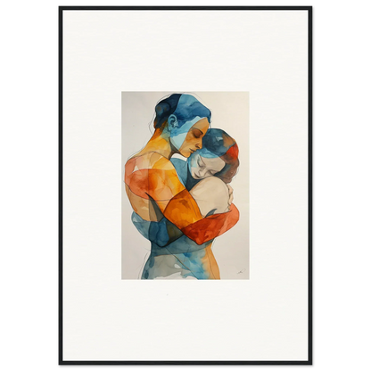 Watercolor painting of two embracing figures, perfect for touchpoint ballerina room decoration