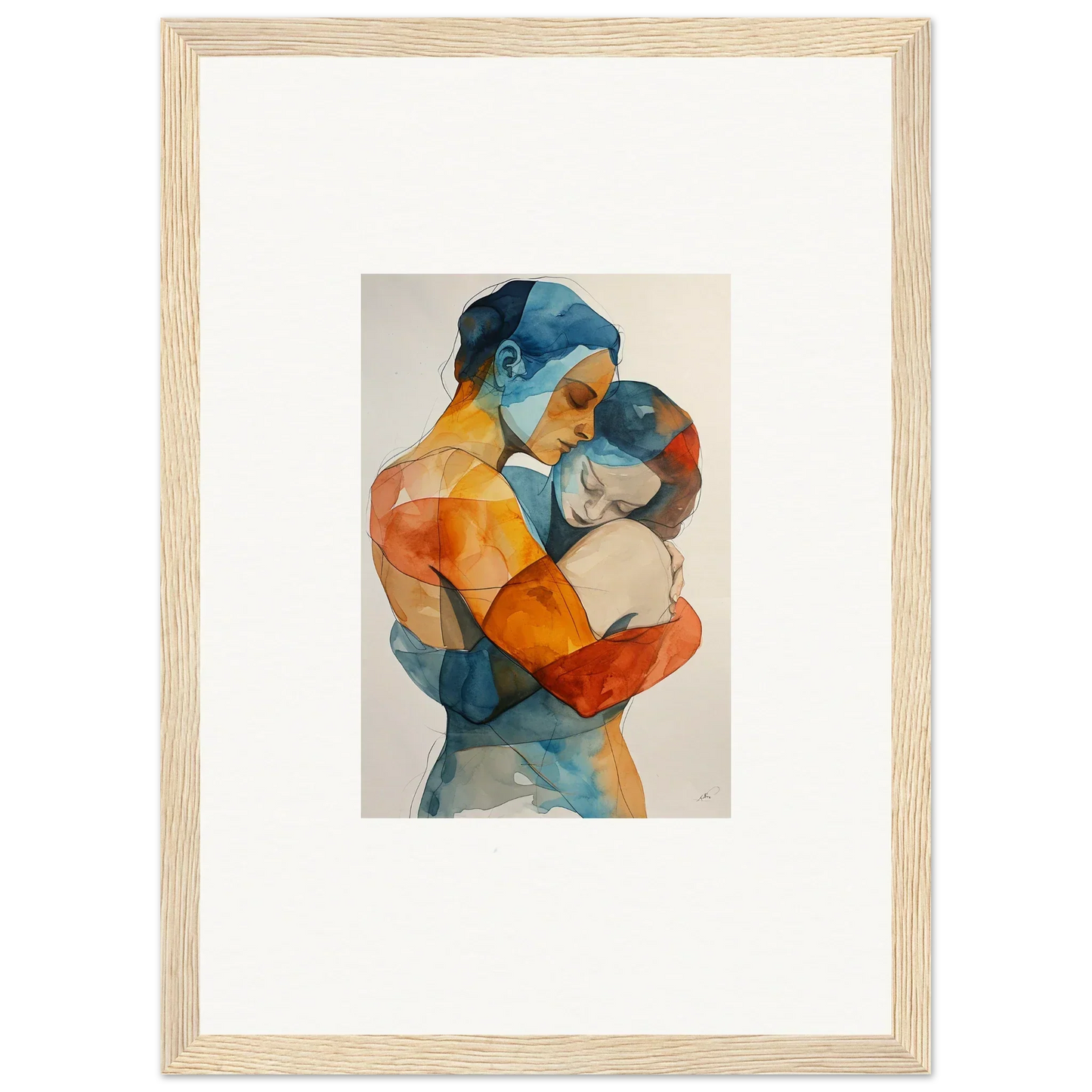 Framed watercolor of a couple for dreamy room decoration with Touchpoint Ballerina vibe