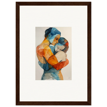 Watercolor abstract painting of an embracing couple for touchpoint ballerina room decoration