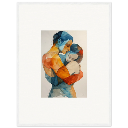 Colorful watercolor painting of embracing figures for Dreaming Touchpoint Ballerina canvas print