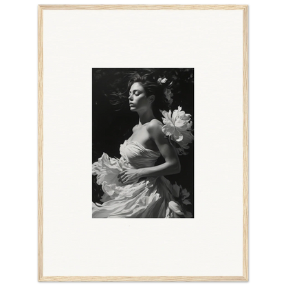 Elegant woman in flowing dress for Blossom Expanse canvas print room decoration