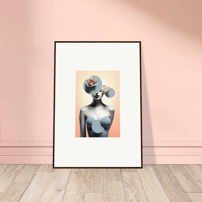 Surrealist canvas print of a figure with spherical elements for unique room decoration