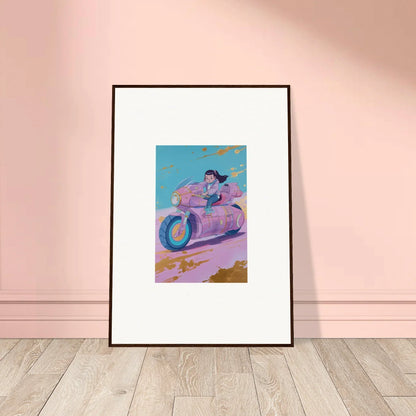 Colorful canvas print of a person riding a motorcycle for cool room decoration