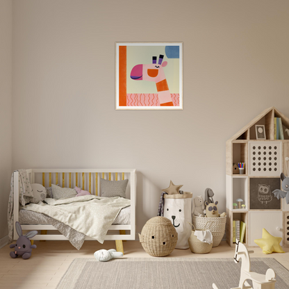 Wooden crib with gray bedding and yellow accents from the Dreamy Giraffe Reverie collection