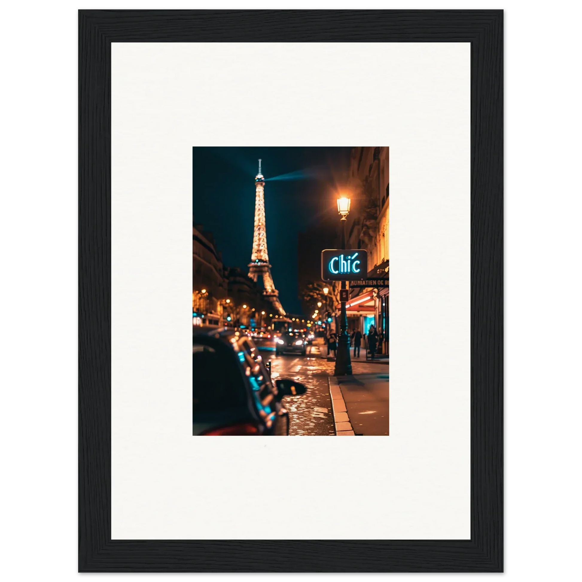 Illuminated Eiffel Tower night view for stunning wall art and room decoration