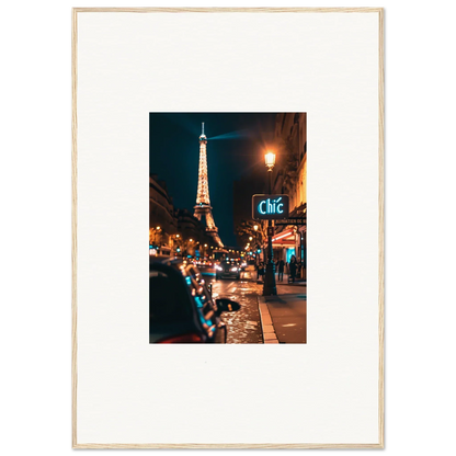 Illuminated Eiffel Tower at night, perfect for room decoration canvas print wall art