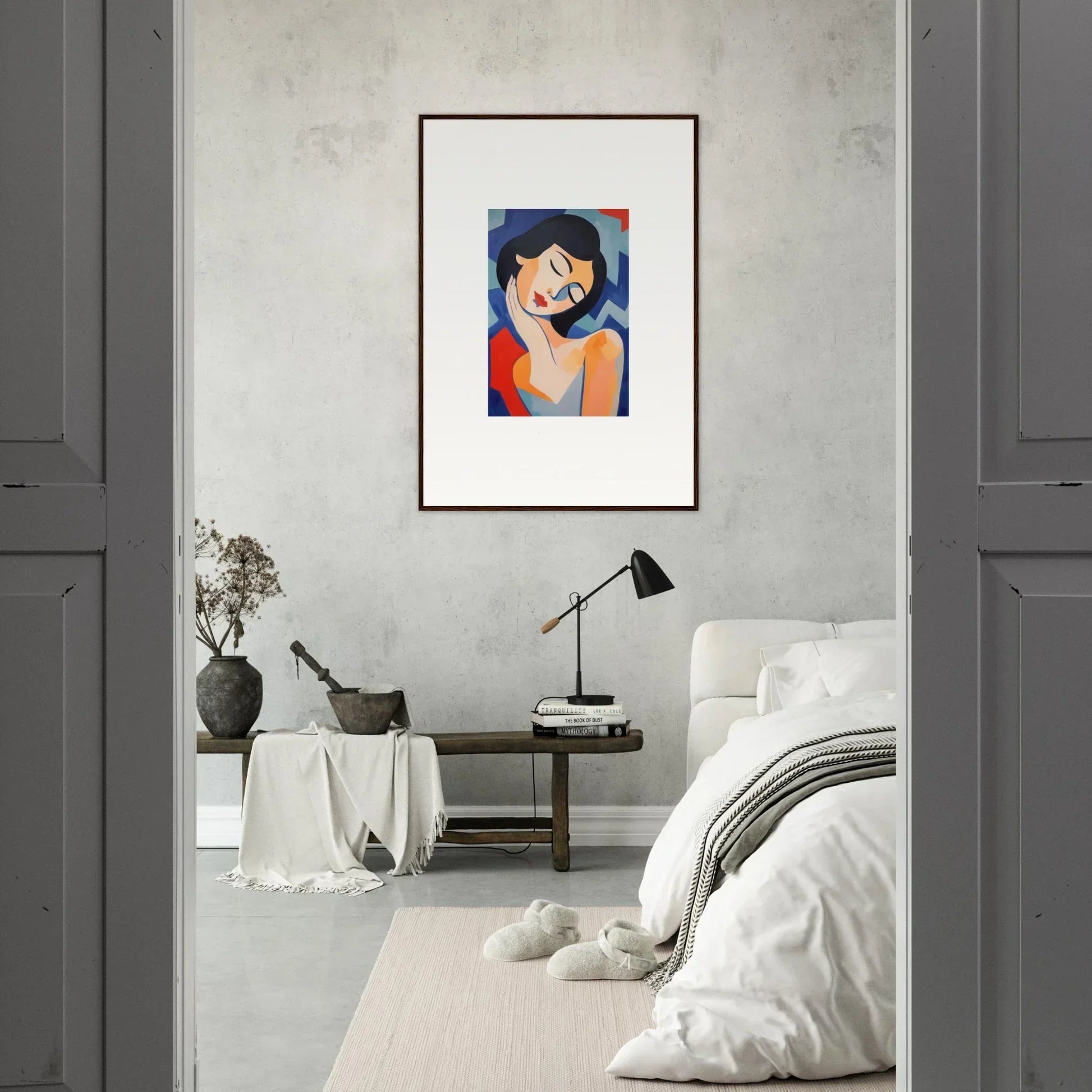 Colorful portrait painting for room decoration, perfect for Drowsy Dreams Elegance vibe