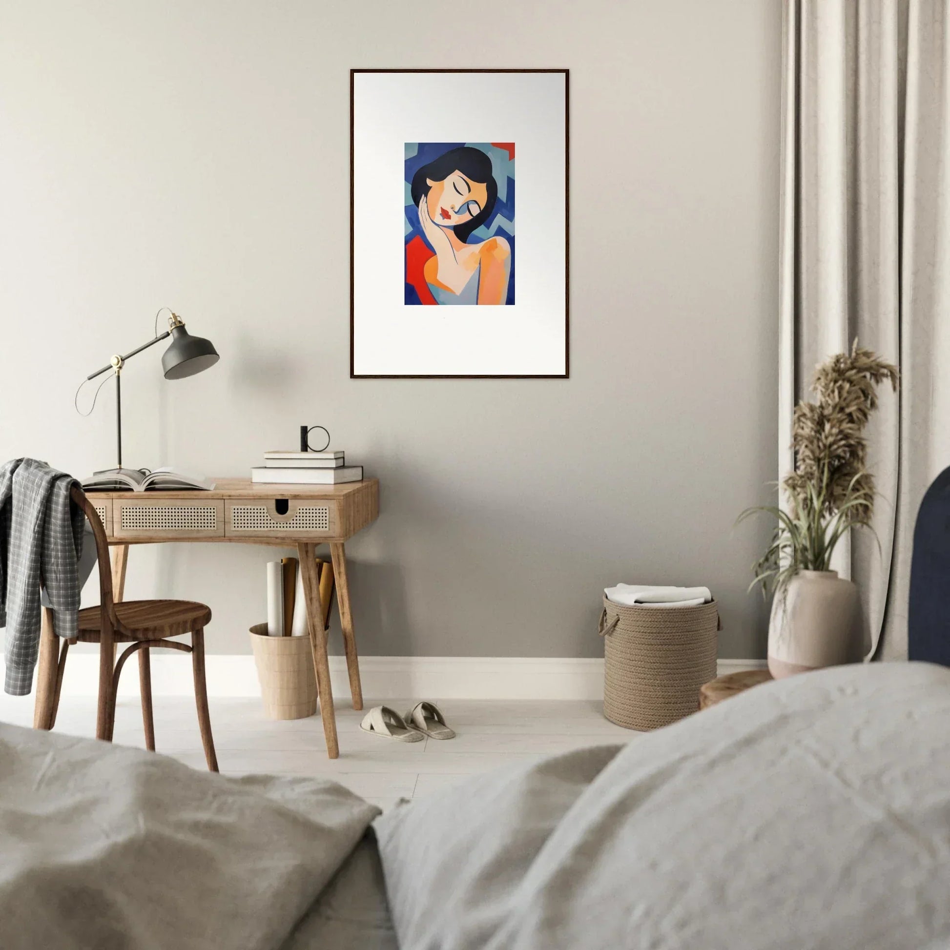 Framed colorful canvas print of a person, perfect for dreams elegance room decoration