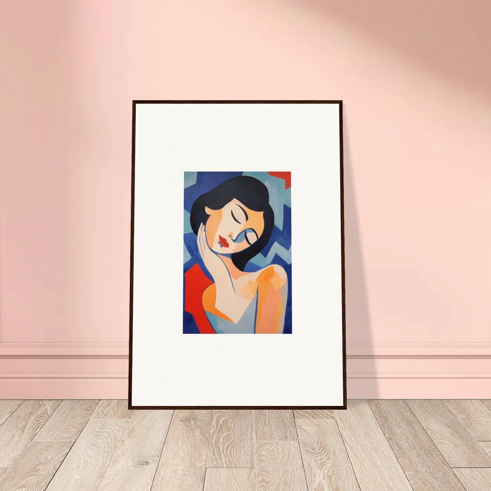 Framed abstract canvas print of a woman, embodying Dreams Elegance for room decoration