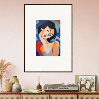 Framed canvas print of a bold, stylish woman for dreamy room decoration vibes