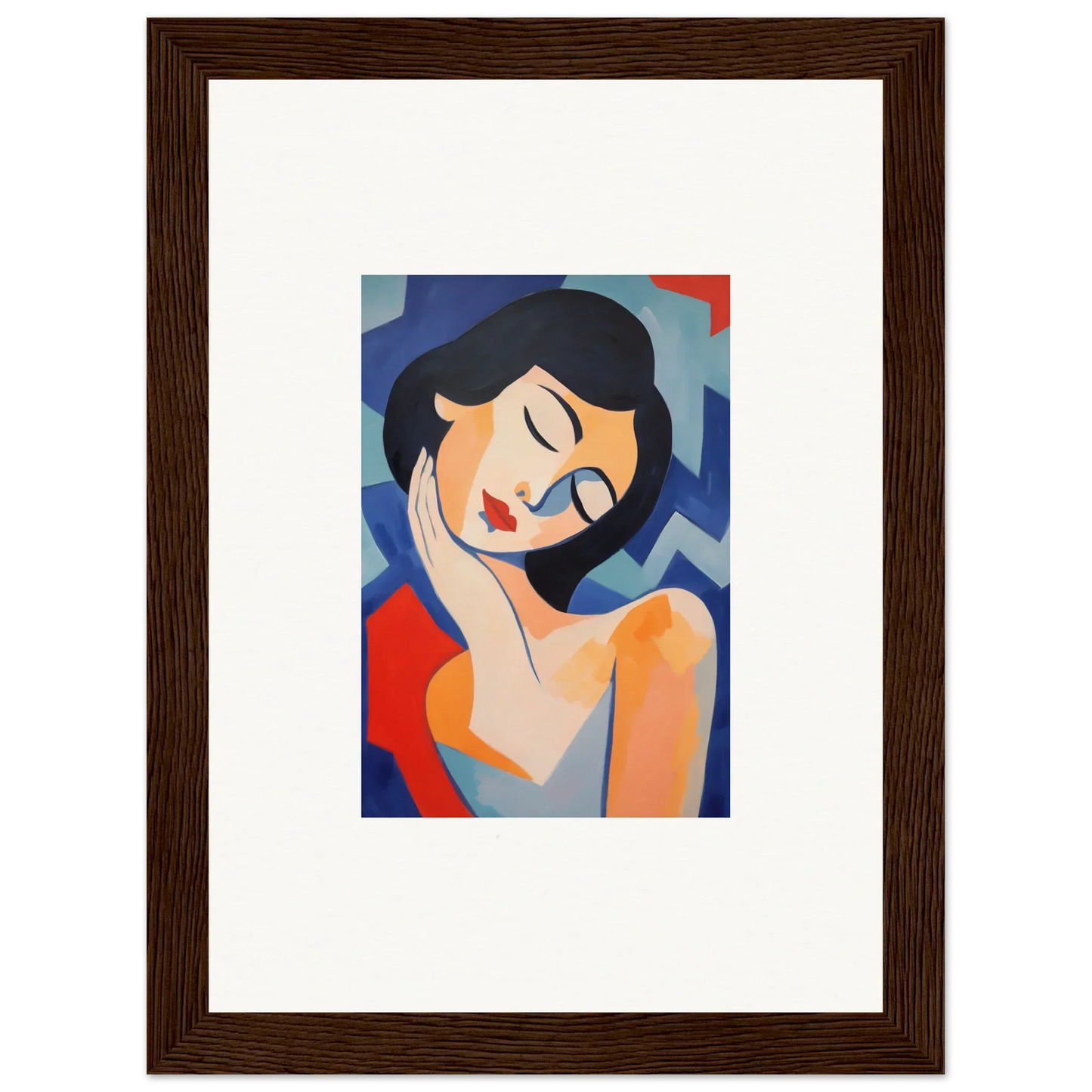 Framed abstract portrait of a woman, perfect for dreams elegance room decoration