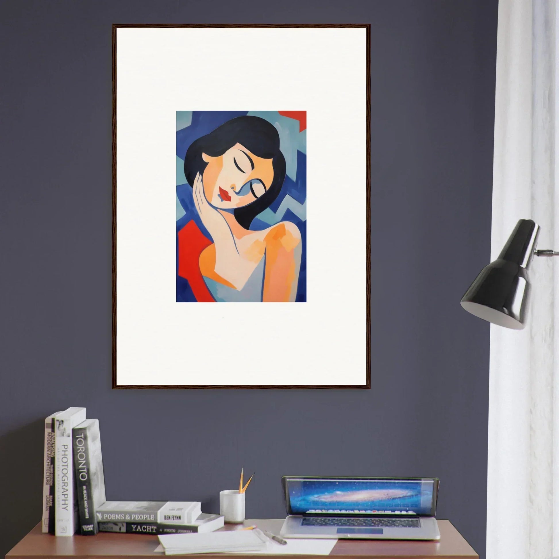 Framed abstract portrait of a woman, perfect for dreams elegance room decoration