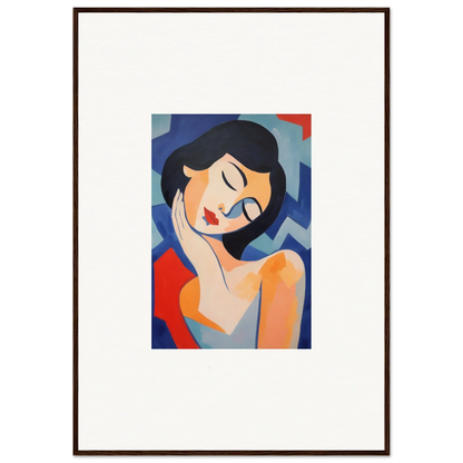 Stylized portrait painting of a serene woman, perfect for Dreams Elegance room decoration