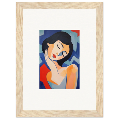 Framed canvas print of a woman in Drowsy Dreams Elegance for chic room decoration