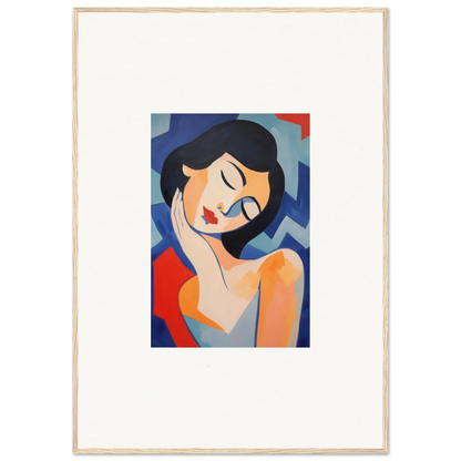 Stylized portrait of a serene woman, perfect for dreams elegance room decoration canvas print