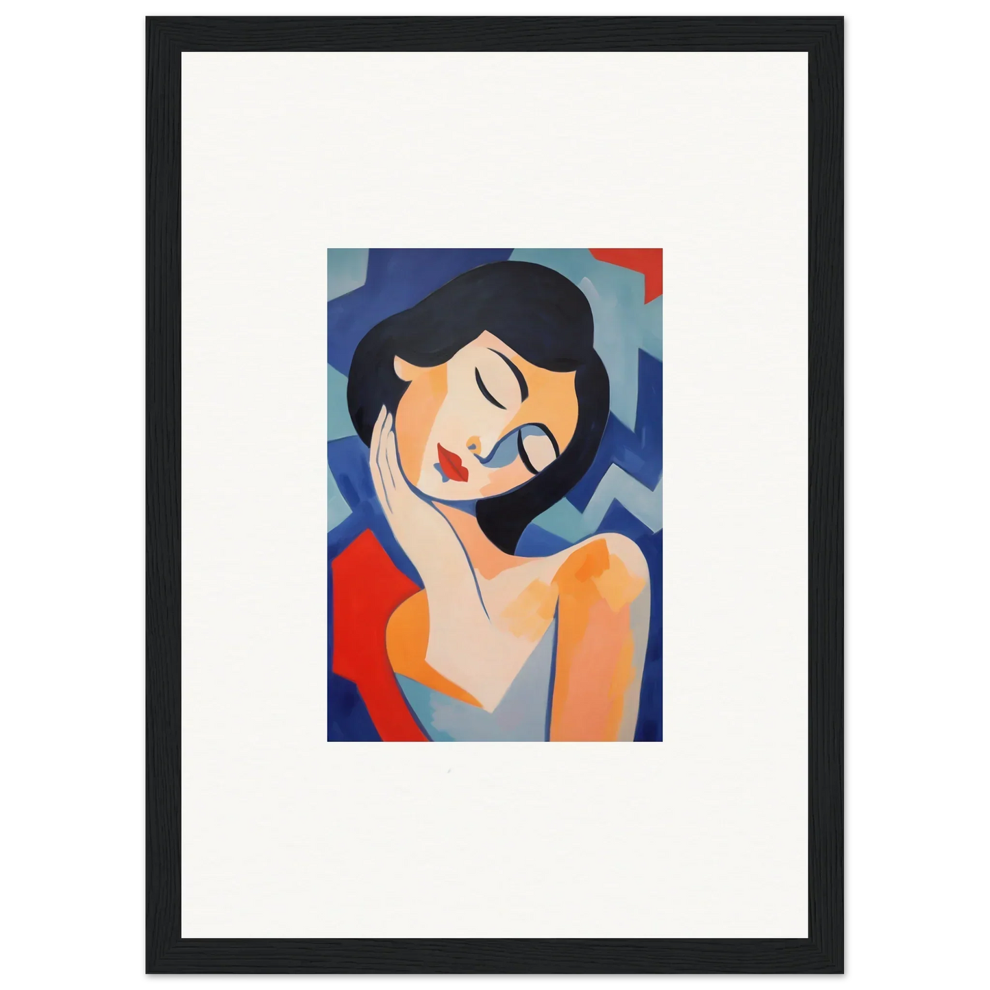 Stylized portrait of a woman in dreams elegance for chic room decoration canvas print