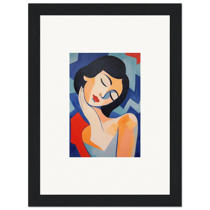 Stylized portrait of a woman in vibrant colors for dreamy room decoration canvas print