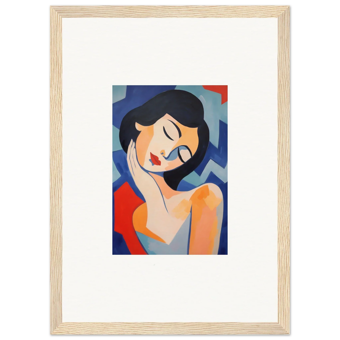 Stylized portrait of a woman for dreamy room decoration and canvas print vibes