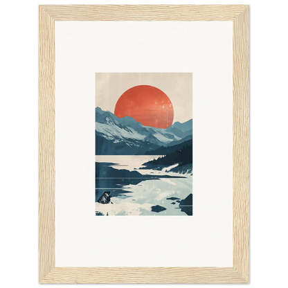 Framed canvas print of Dusky Celestial Reverie with stunning sunset over mountains