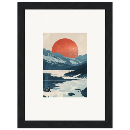 Framed canvas print of a mountainous landscape, perfect for celestial reverie room decoration