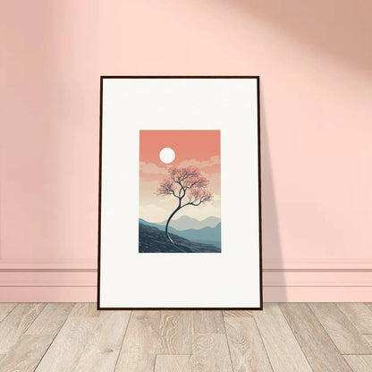 Framed wall art of a solitary tree at sunset for unique room decor, Spirits Enrage