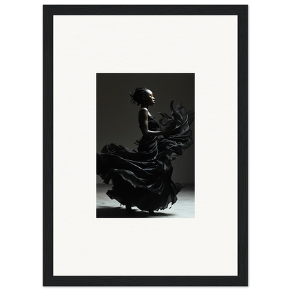 Silhouette of a flamenco dancer in dramatic motion.